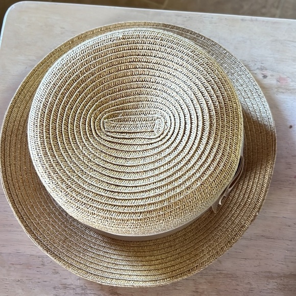 Nine West 100% Paper Brimmed Bucket Hat Grosgrain Bow Ribbon OS - Picture 4 of 7